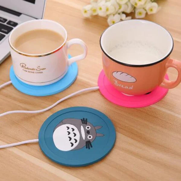 USB Cartoon Silicone Cup Warmer – Thin Coffee, Tea Mug Heater Pad with 100CM Cable - Image 3