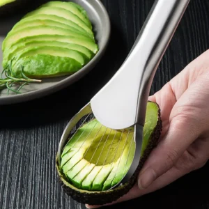 Slice, pit, and cut avocados and dragon fruit effortlessly with the Stainless Steel Avocado Knife. Durable, ergonomic, and multifunctional for your kitchen needs.