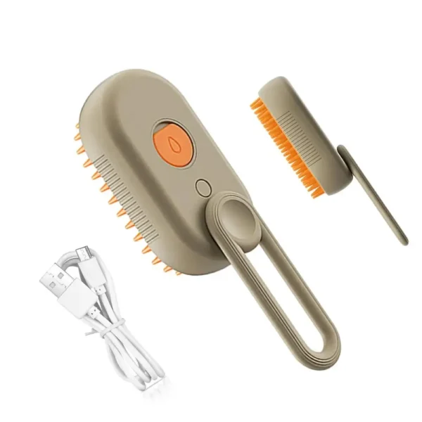 3-in-1 Steamy Electric Pet Grooming Brush – Massaging Dog & Cat Hair Steamer for Tangles and Loose Fur - Image 3