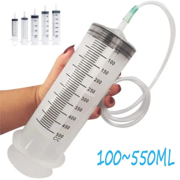 Durable Multipurpose Nutrient Syringe for lab use, pet feeding, succulent watering, and glue dispensing. Made from hard plastic, available in multiple sizes, with optional tube hose for precision. Clean, sterile, and versatile.