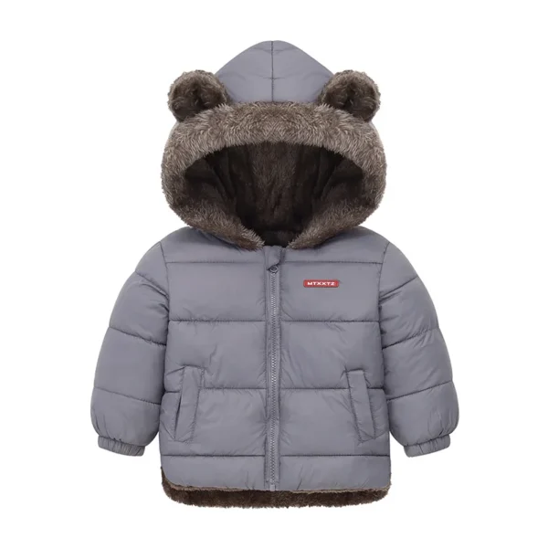 Winter Baby Boys & Girls Hooded Cotton Fleece Coat – Warm Padded Jackets for Kids - Image 2