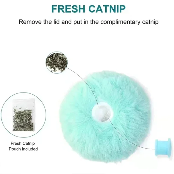 Interactive Electric Cat Toy Ball – Plush Squeak Training Ball with Catnip - Image 3