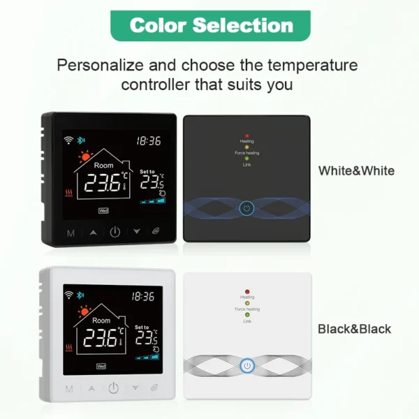 Smart Home WiFi Wireless Thermostat – RF Battery-Powered Temperature Controller for Gas Boilers & Water Heating - Image 3
