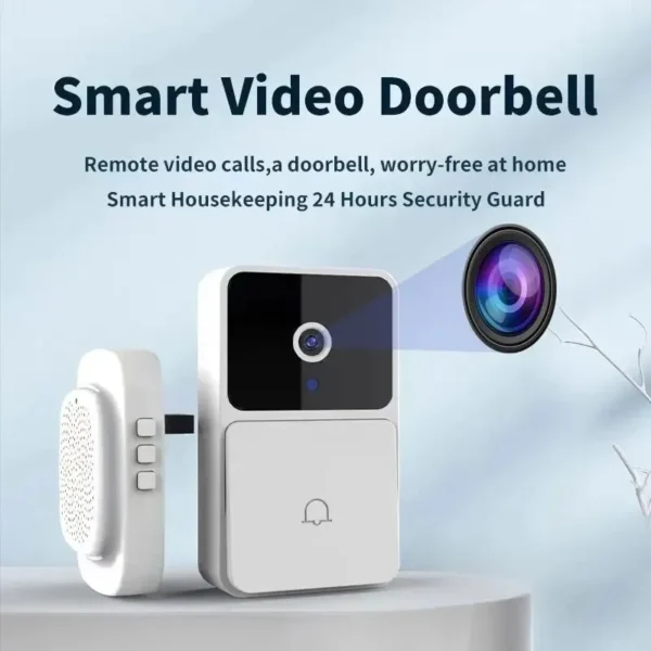 Monitor your front door with the WIFI Video Doorbell Camera featuring night vision, two-way intercom, and voice change. Enjoy easy installation and enhanced home security with HD video and cloud storage for captured images.