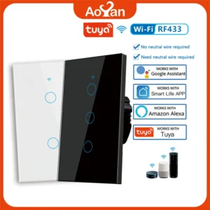 Enhance your smart home with the Tuya US WiFi Smart Wall Switch. Compatible with Alexa and Google Home, featuring voice control, timer settings, no neutral wire installation, and advanced safety features.