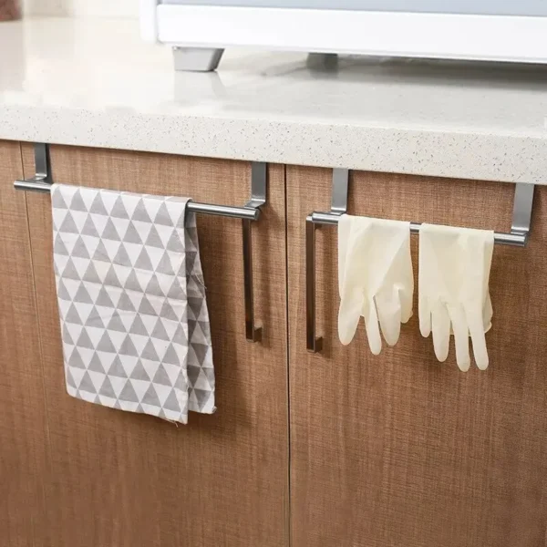 Over Door Stainless Steel Towel Rack – Space-Saving Bathroom and Kitchen Towel Holder - Image 2