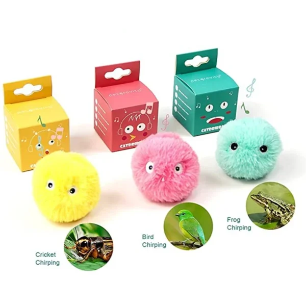 Interactive Electric Cat Toy Ball – Plush Squeak Training Ball with Catnip - Image 4