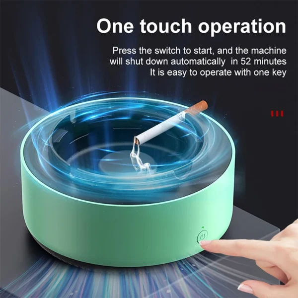 The Multipurpose Ashtray with Air Purifier effectively removes smoke and odors from cigarettes, keeping your space fresh and clean. Battery-powered, silent, and compact, it’s perfect for small areas up to 20m².