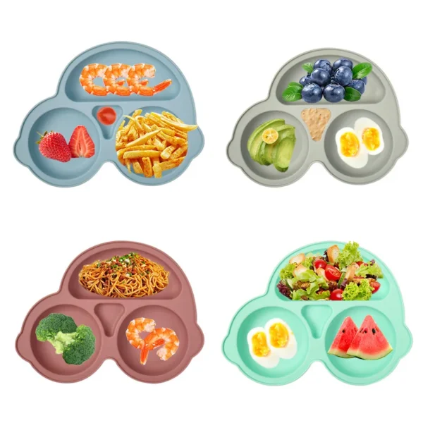 Baby Safe Silicone Suction Dining Plate – Cartoon Toddler Training Tableware for Feeding - Image 3