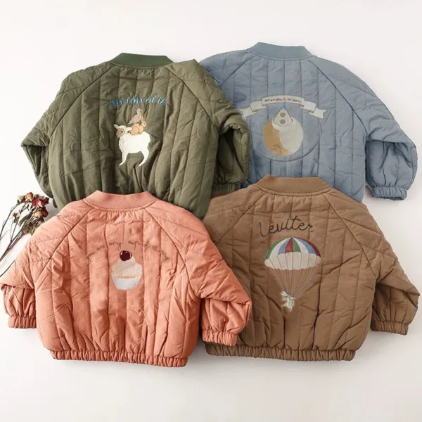 Shop cozy toddler fleece cotton jackets with adorable embroidery. Lightweight, warm, and stylish, these unisex kids' coats are perfect for winter and autumn.