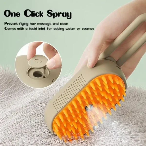 3-in-1 Steamy Electric Pet Grooming Brush – Massaging Dog & Cat Hair Steamer for Tangles and Loose Fur - Image 5