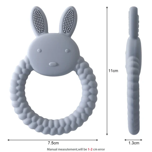 1PC Baby Teether Silicone Toy – BPA-Free Cartoon Rabbit Shape Nursing & Teething Gifts, Soft Silicone, Newborn Accessories - Image 4