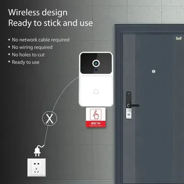 WIFI Video Doorbell Camera – Wireless Smart Home Security with Night Vision, Two-Way Intercom & Voice Change Feature - Image 3