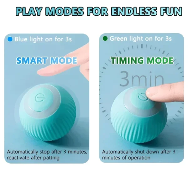 Smart Interactive Cat Toy – Automatic Rolling Ball with Intelligent Mode & Rechargeable Battery - Image 4