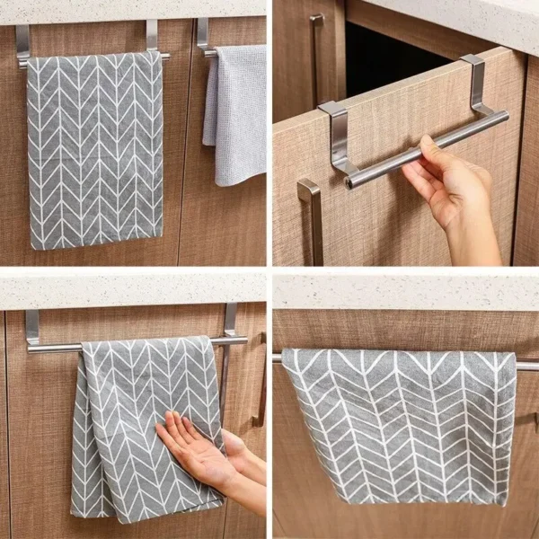 Over Door Stainless Steel Towel Rack – Space-Saving Bathroom and Kitchen Towel Holder - Image 5