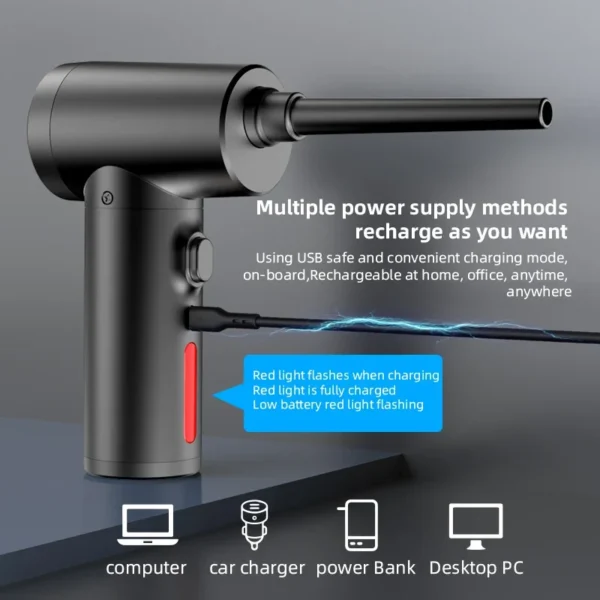 Xiaomi Wireless Air Duster – 50000 RPM USB Rechargeable Air Blower for Electronics Cleaning - Image 3