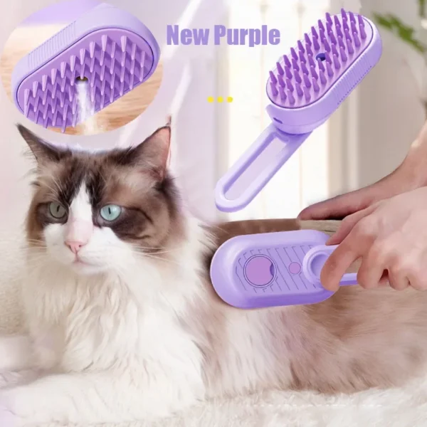 Electric 3-in-1 Steamed Dog Brush with Essential Oil – Massage & Grooming Pet Hair Brush - Image 2