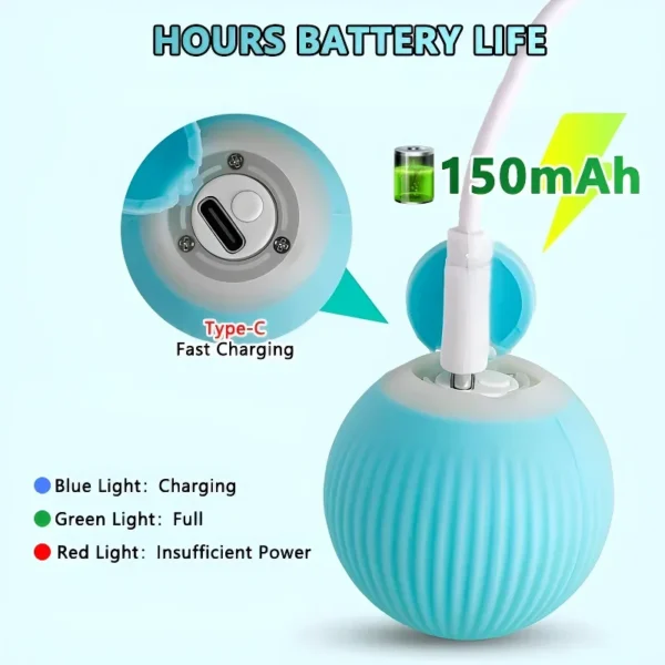 Smart Interactive Cat Toy – Automatic Rolling Ball with Intelligent Mode & Rechargeable Battery - Image 3