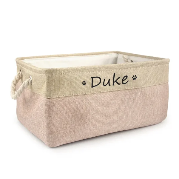 Personalized Dog Toy Basket – Customizable Pet Storage Box for Toys, Clothes, and Accessories - Image 2