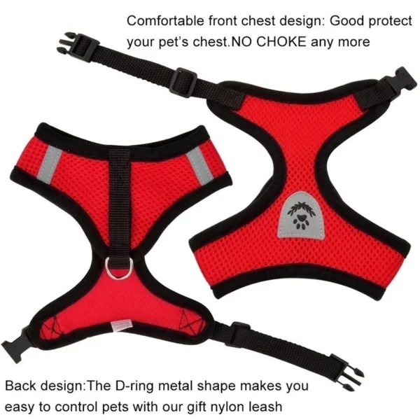 Breathable Cat Harness Vest with Leash – Adjustable No-Pull Mesh Harness for Small & Medium Pets - Image 4