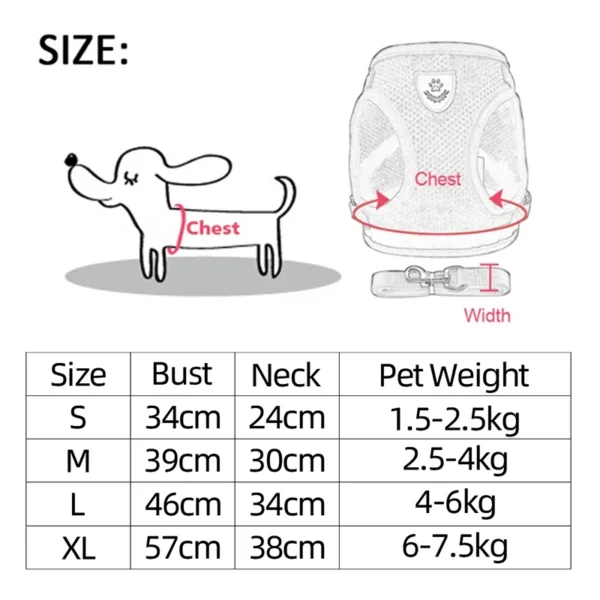 Breathable Cat Harness Vest with Leash – Adjustable No-Pull Mesh Harness for Small & Medium Pets - Image 5