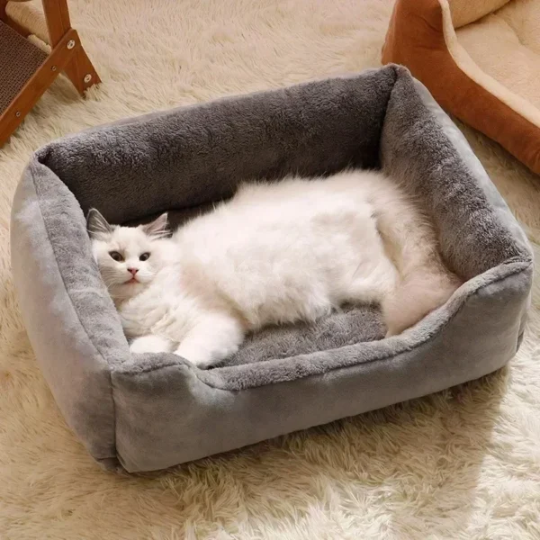 Cozy Plush Cat Bed – Comfortable & Breathable Pet Sleeping Cushion for Cats & Small Dogs - Image 3
