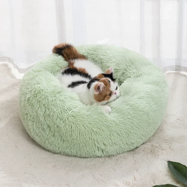 Circular Plush Cat Bed – Cozy & Washable Deep Sleep Pet Mat - Image 3