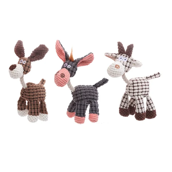 Stuffed Donkey Pet Dog Toy – Bite-Resistant Plush Toy with BB Bark Sound - Image 5