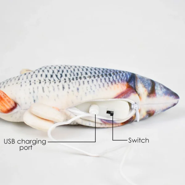 Interactive Electric Floppy Fish Cat Toy – USB Rechargeable Realistic Pet Chew Toy - Image 5