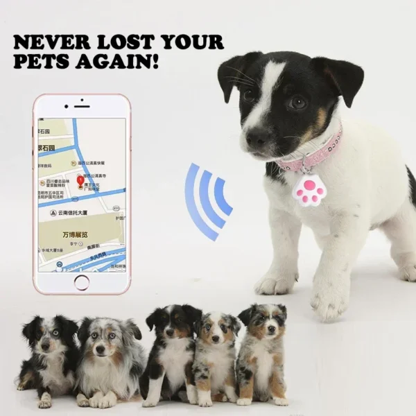 Mini Bluetooth GPS Tracker for dogs, cats, kids & valuables. Real-time tracking, anti-lost alerts, & remote functions. Works with iOS & Android!