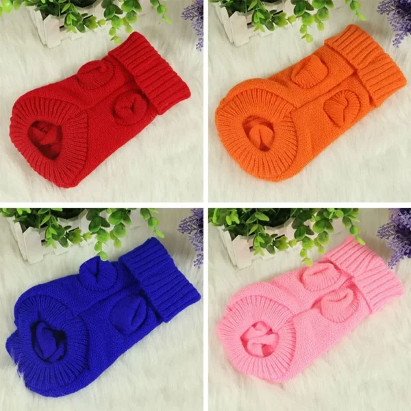Dog Winter Sweater – Knitted Pet Clothes for Small & Medium Dogs - Image 4