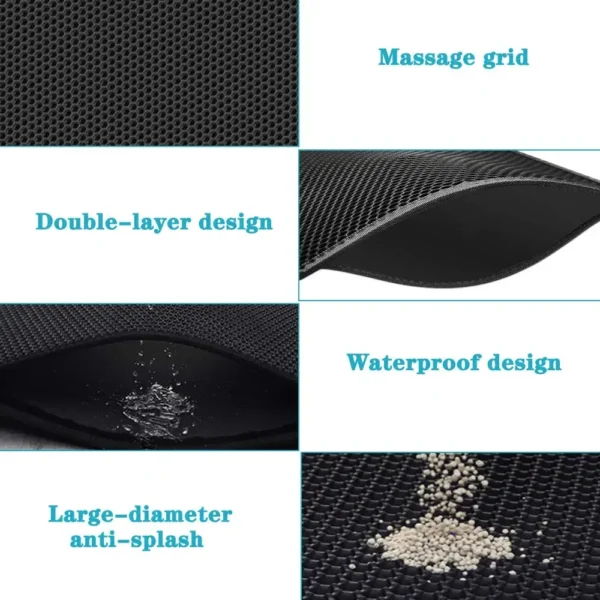 Cat Litter Mat with Gift – Double Layer Waterproof Pet Litter Box Mat - Image 5