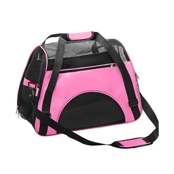 This Soft-Sided Pet Carrier offers comfort and security for cats, dogs, and puppies. Made from durable nylon, it’s portable, foldable, and easy to store.