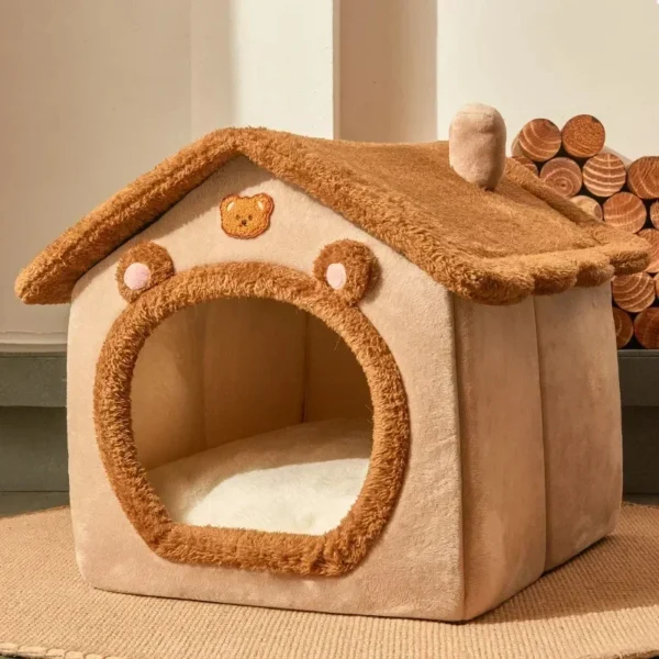 Foldable Pet House – Cozy Winter Kennel with Mattress for Small & Medium Dogs and Cats - Image 3