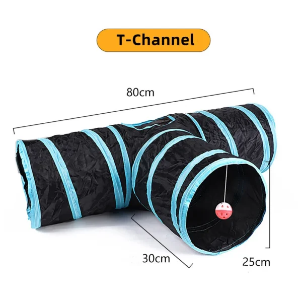 Foldable Cat Tunnel – Interactive Indoor Play Tunnel with Hanging Ball - Image 3