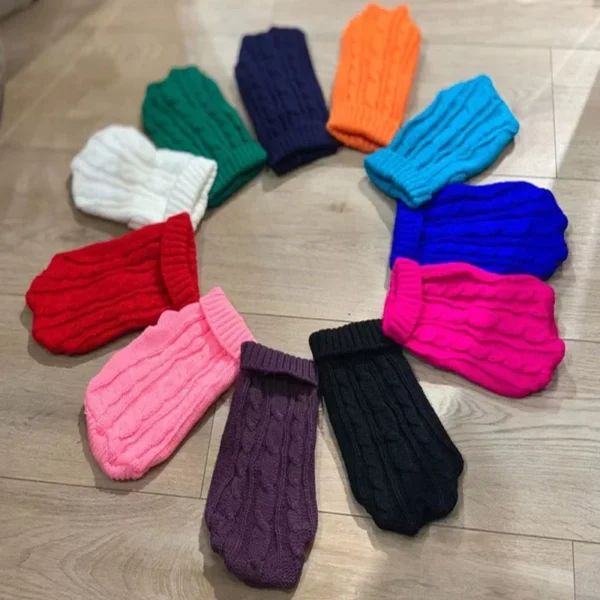Dog Winter Sweater – Knitted Pet Clothes for Small & Medium Dogs - Image 5