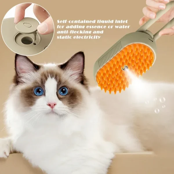 Pet Steam Brush – 3-in-1 Grooming Tool for Cats & Dogs - Image 4
