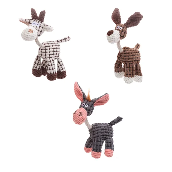 Stuffed Donkey Pet Dog Toy – Bite-Resistant Plush Toy with BB Bark Sound - Image 4