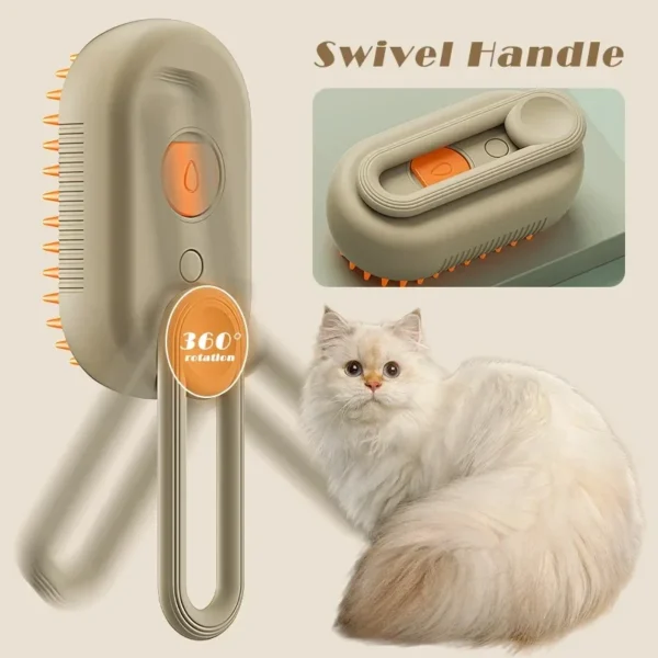 Pet Steam Brush – 3-in-1 Grooming Tool for Cats & Dogs - Image 5