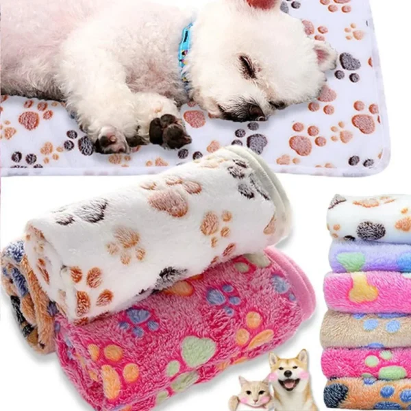 Keep your pet warm and cozy with the Soft Fluffy Cartoon Pet Blanket! Made from premium coral fleece, this super soft & durable blanket is perfect for cats and dogs.