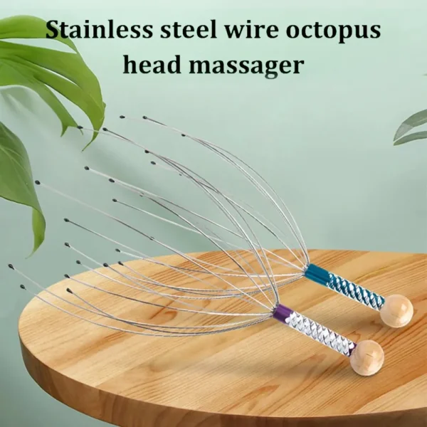 Pet Massage Claw Head Massager – Wooden Octopus Scalp Tool for Claw Scratching - Image 2