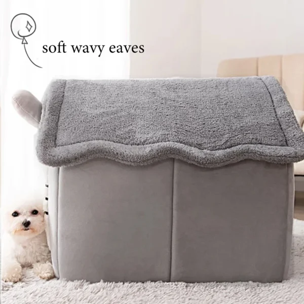 Foldable Pet House – Cozy Winter Kennel with Mattress for Small & Medium Dogs and Cats - Image 2