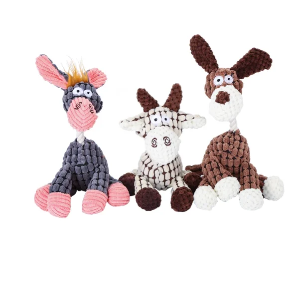 Stuffed Donkey Pet Dog Toy – Bite-Resistant Plush Toy with BB Bark Sound - Image 3
