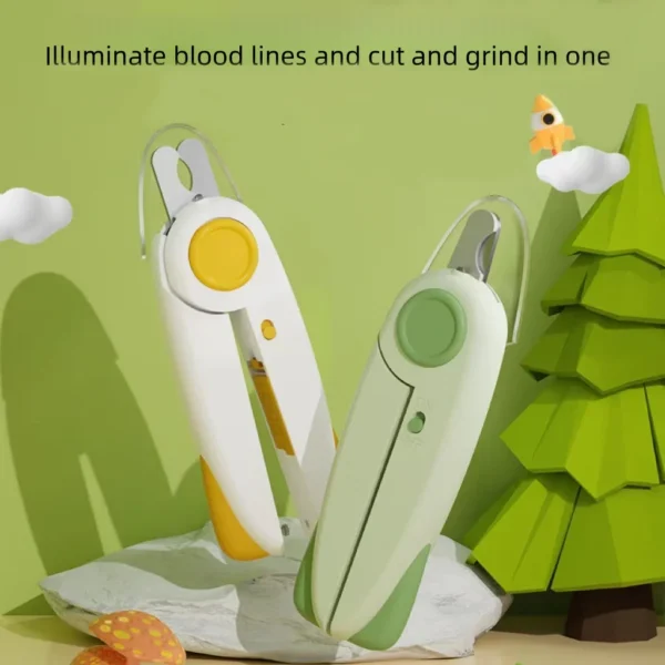 The LED Pet Nail Clippers provide safe, precise trimming with a built-in LED light, sharp stainless steel blades, and a nail storage compartment for easy cleanup.