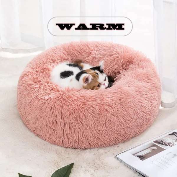 Circular Plush Cat Bed – Cozy & Washable Deep Sleep Pet Mat - Image 4
