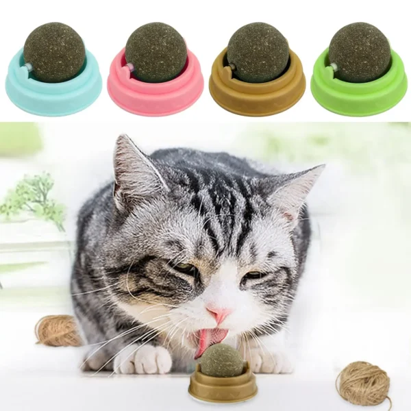 The Rotatable Catnip Licking Ball keeps cats entertained while promoting dental health and fresh breath. Made from 100% natural catnip, it reduces anxiety and aids digestion.