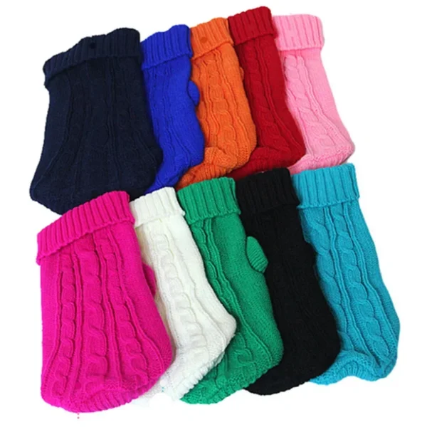 Dog Winter Sweater – Knitted Pet Clothes for Small & Medium Dogs - Image 6