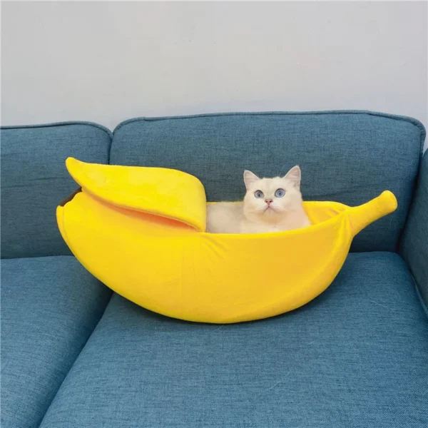 Banana-Shaped Pet Bed – Cozy & Funny Sleeping Nest for Cats & Small Dogs - Image 3